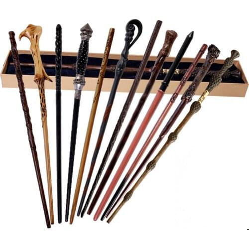 New Hign Quality With iron Metal Core Potter Wand Hallows Hogwarts Gift HERMIONE Voldemort Wand 28 KINDS With Box