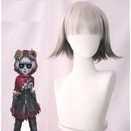 35cm Fifth personality Mechanic Tracy Little Red Riding Hood Silver Gray Gradient Black Gray Wig Anime Cosplay Game Short Wig