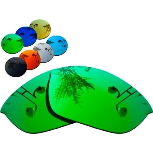 100% Precisely Cut Polarized Replacement Lenses for Half Jacket 2.0 Sunglasses Green Mirrored Coating Color- Choices