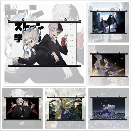 Dr. STONE Ishigami Senkuu Asagiri Gen Wall Poster Anime Posters Canvas Painting Wall Decor Wall Art Picture Room Decor Home Deco