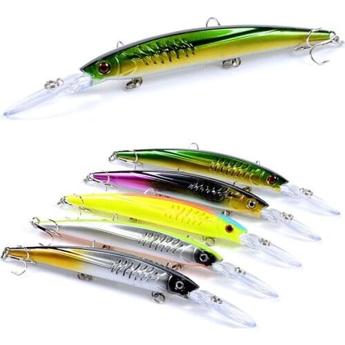 Free Shipping 14.5cm_12.4g Topwater Fishing Lure Minnow Wobbler Fish Lures Bauble Easy Shiner Crankbait Whopper Plopper YU021