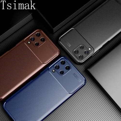 Case For Samsung Galaxy A12 A22 A32 A42 A52 A72 A82 4G 5G A02 A02S A 02 Carbon Fiber Shockproof Soft TPU Armor Back Phone Cover