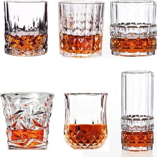 6Pcs/Set Transparent Crystal Wine Glass Cup Beer Whiskey Brandy Vodka Cup Gift for Bar Decoration 11 choices Creative Glasses
