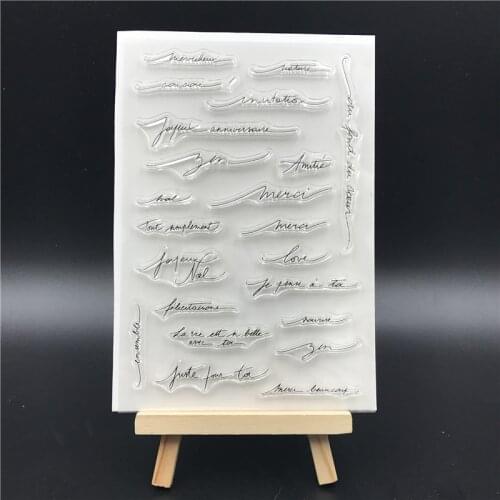 Mots manuscrits Transparent Clear Silicone Stamps for DIY Scrapbooking/Card Making/Kids Christmas Fun Decoration Supplies A725
