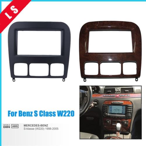 2Din Car Radio Fascia for 2006 Mercedes BENZ S CLASS S-Class W220 2 Din Trim Panel Installation Kit DVD Frame Stereo Player