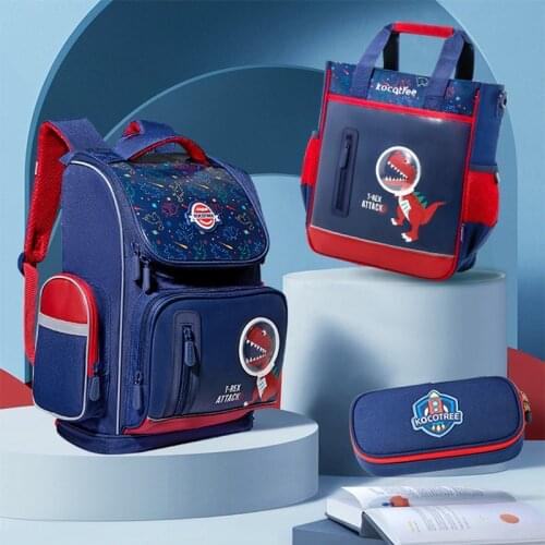 3pcs/Set School Backpack 1-6 Grade Kids Book Bags Cartoon Dinosaur Unicorn Schoolbag For 6-12 Years Boys Girls Fashion Mochila