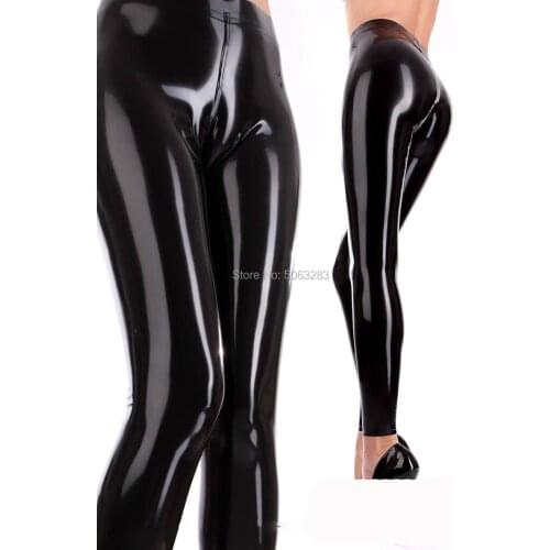 SEXY WOMEN LATEX LEGGINGS Skinny Rubber Trouser