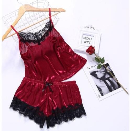 Sexy Lingerie Set Velvet Sleepwear Womens Pajama Set SexyTemptation Babydoll Nightwear Cute Cami Top and Shorts Pijama Mujer