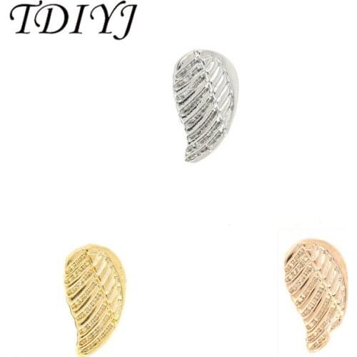 TDIYJ 6pcs/lot Zinc Alloy Wing Slide Charms for 10mm Leather/Mesh Bracelets Keeper for Women Gifts