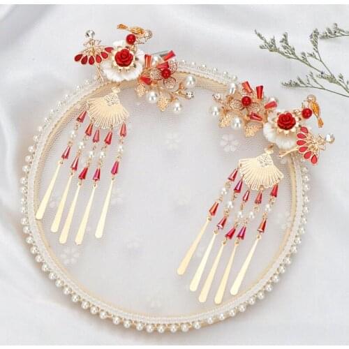 Bride Tiara Show Wo Clothing Toast Dress Headpiece Tassel Phoenix Crown Accessories Classical Wedding Accessories ML