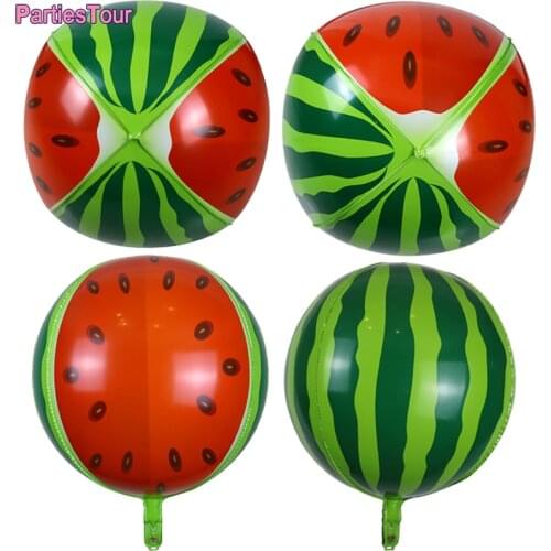 22inch 4D Watermelon Foil Balloons Cartoon Fruit Foil Balloons for Summer Themed Birthday Baby Shower Wedding Party Decor Globos