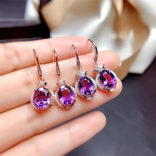 QTT Luxury Rose Gold 925 Sterling Silver Fashion Earrings Elegant Purple High Quality CZ Dangle Earrings Accessories For Women