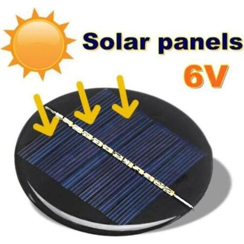 1pcs Polykristallines Silizium 6v Solar Rundklebebrett Durchmesser 80mm Diy Battery Charger Mini Solar Panel Solar System