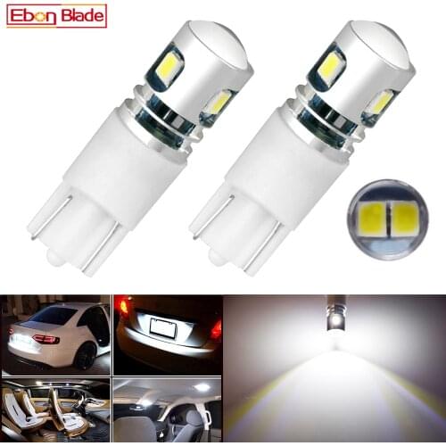 2Pcs T10 LED Car Lights White W5W Signal Lamp Auto Interior Side Wedge Backup Reverse Bulb 3030 5SMD Automobiles Light 9V-30V DC