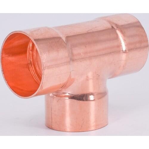 25.4-108mm Inner DiaThickness Copper Equal Tee Socket Weld End Feed Coupler Plumbing Fitting Water Gas Oil