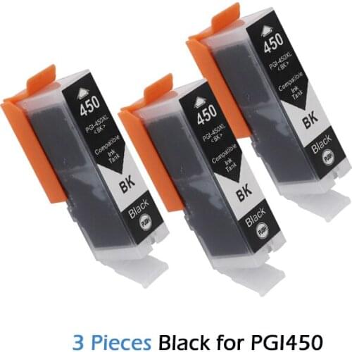 3pcs PGI450 Ink Cartridges for Canon PGI-450 Compatible pgi 450 for canon PIXMA IP7240 MX924 MG5440/MG5540/MG6440 Printer