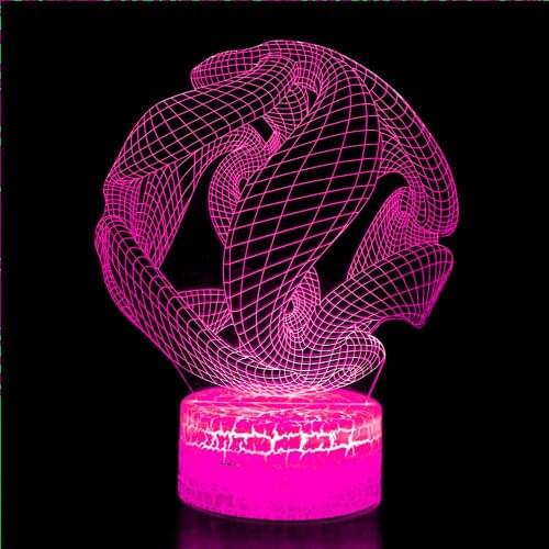3D Holographic Illusion Light Love Knot Abstract Circular Spiral Bulb LED Night Light 16 Colors Decoration Light Christmas Gift