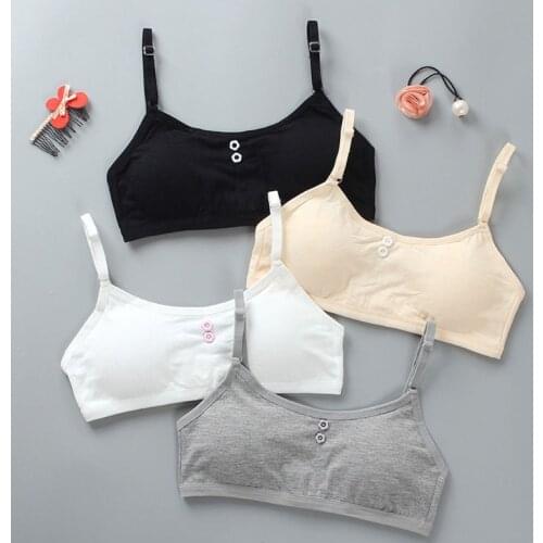 4pcs/Lot Girls Bras Soft Young Children Bra for Kids Teenagers Wire Free Training Small Vest Teenage Underwear Puberty Clothing
