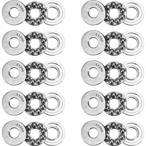 51200 Single Direction Thrust Ball Bearings 10mm x 26mm x 11mm Bearing Steel (Pack of 10)