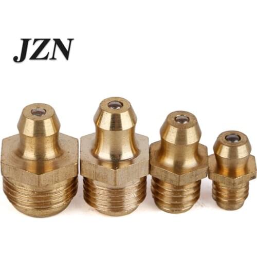 Free shipping! 10PCS/lot M6*1 M8*1 M10*1 M12*1.25 M12*1.5 M14*1.5 Brass 90 Degree Grease Zerk Grease Nipple Fitting