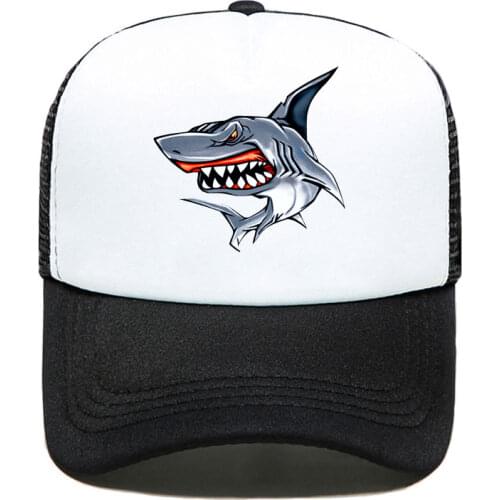 2020 New shark colorful funny Print Baseball Cap Casual Men Women Parent-child Hats Mesh Visor Outdoor Adjustable Sun Hat