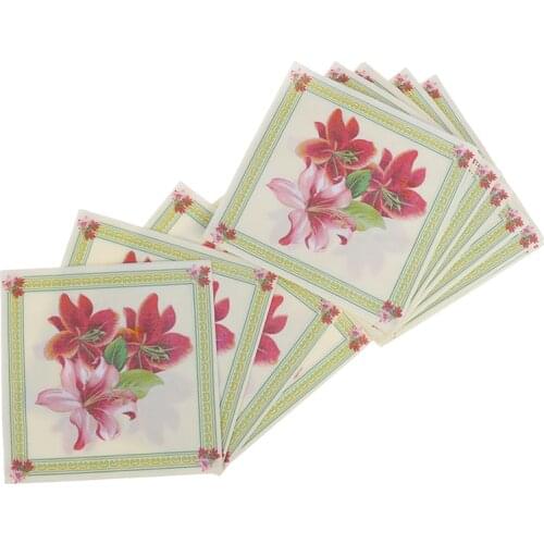 20pcs Decoupage Wedding Vintage Napkin Paper Elegant Tissue Flower Birtay Towerl Party Beautiful Serviettes Decor