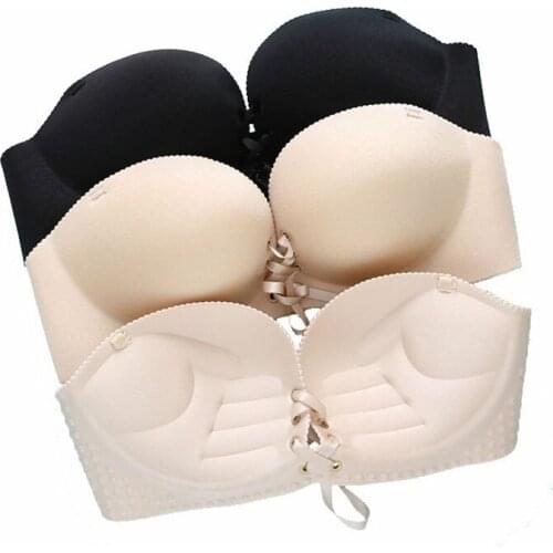 Smooth sexy Bra Pull Rope Seamless bra Pull together LB women bra gather breast wedding dress party push up bra for bra 32 34 38