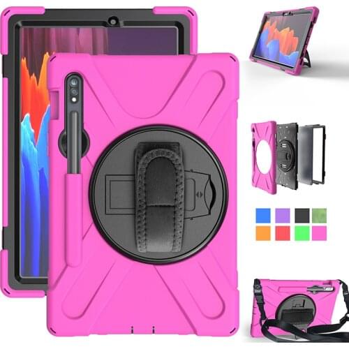 Case For Samsung Galaxy Tab S7 2020 SM-T870 SM-T875 11 inch Heavy Duty Rugged Protection Cover with Kickstand Hand+Neck Strap