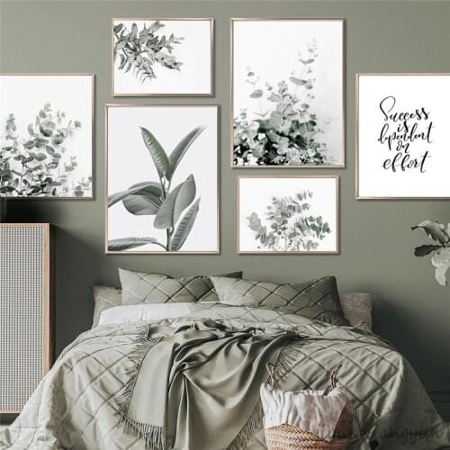 Eucalyptus Rubber Green Plant Leaves Canvas Painting Nordic Posters and Prints Modern Wall Art for Living Room Decor Wall Decor