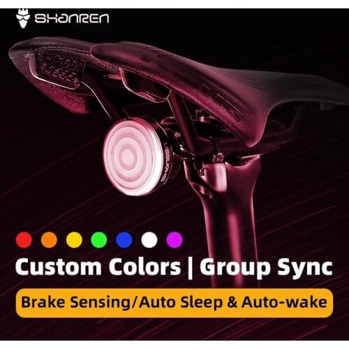 SHANREN RAZ Pro Bicycle Tail Light LED Smart Brake Sensing USB Rechargeable MTB Road Bike Light For Helmet Cycling Accessories