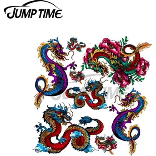 JumpTime 13 x 12cm For Dragon Fight Vinyl Car Stickers Waterproof Scratch-proof Window Trunk Decal Custom Printing Decoration