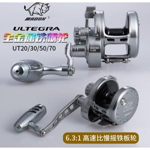 Madox ut20 all metal slow jigging reel boat reel 20KG out of the line alarm boat fishing drum reel anti-sea water trolling reel