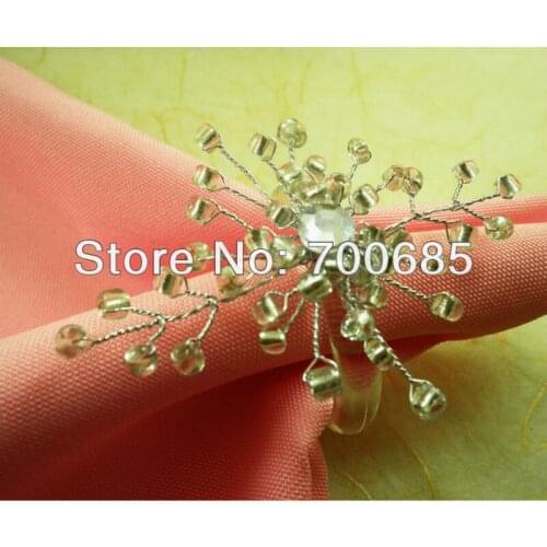 Crystal beades wholesale napkin ring