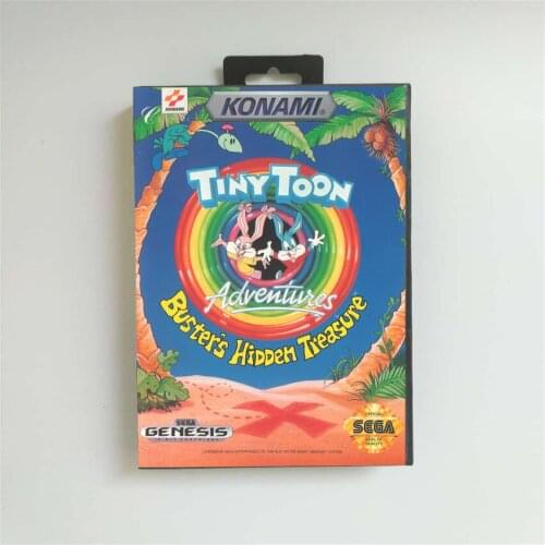 Tiny Toon Adventures Busters Hidden Treasure - USA Cover With Retail Box 16 Bit MD Game Card for Sega Megadrive Genesis