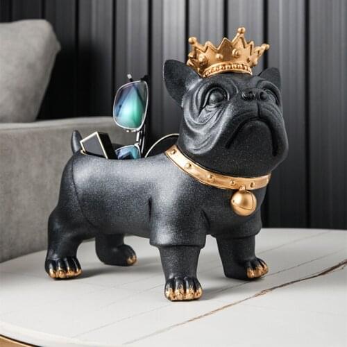 Cool Dog Figurine Animal Statue Home Decoration Accessories Art Sculpture Decorative Ornaments Resin Figurines Key Storage Boxes