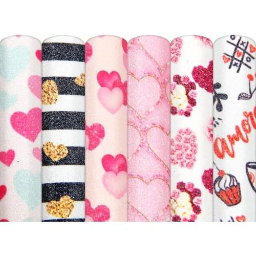 Valentines' Love 20*33cm Fine Glitter Faux Synthetic Leather For Bow-knot bags Wallet Phone Cover Scrapbook DIY,1Yc14226