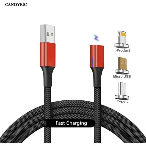 CANDYEIC USB Type C Magnetic cable for vivo Z6 USB C Cable Charging Phone fast charge charger