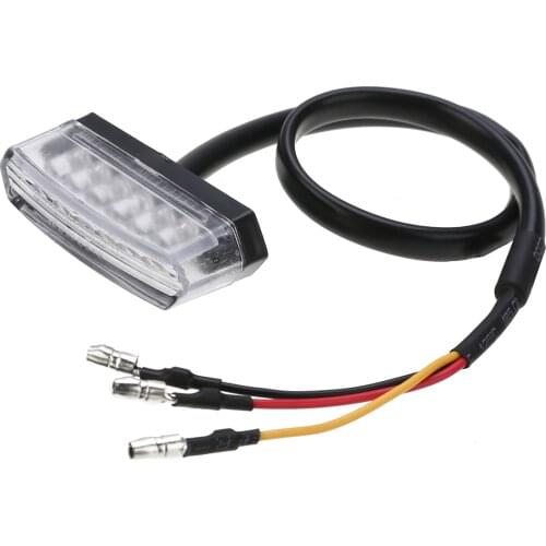 Mayitr 12V Motorcycle Mini 6 LED Red Rear Tail Stop Brake Light Number License Plate Lamp For Scooter ATV Bike