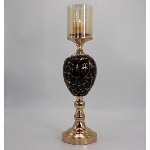 Metal Candle Holders Candlestick Fashion Candlestick Candelabra Table Home Decor Black metal ceramic handicraft candlestick