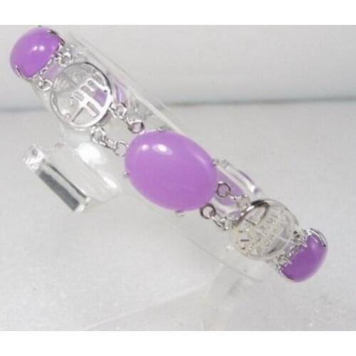 Fashion jewelry Purple NEW Clasp Link Bangle Bracelet style Fine jewe Noble 100% Natural stone