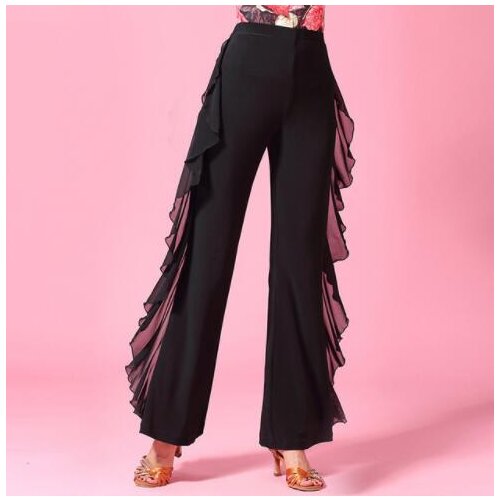 Fashion Modern ice silk Latin dance costume practice clothes Long trousers for female/women Ballroom performance wears KT0211