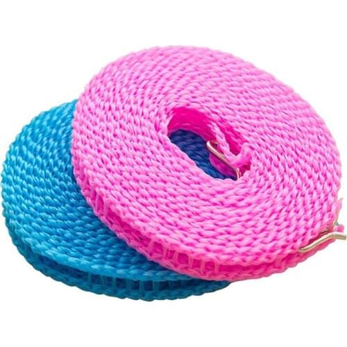 Non-slip Drying Clothes Hanger Rope Windproof Nylon Clothesline Washing Line With Metal Hook Laundry Rope