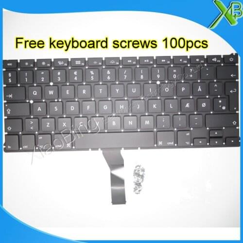 Brand New DK Denmark keyboard+100pcs keyboard screws For MacBook Air 13.3" A1369 A1466 2010-2015 Years