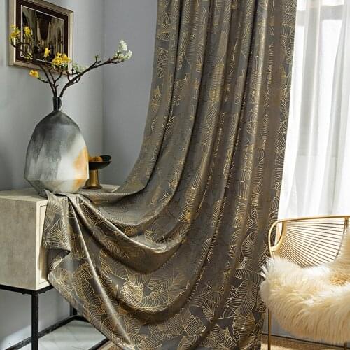 2021 New American Modern Minimalist Printing Dutch High-end Bronzing Light Luxury Curtain Curtain for Living Dining Room Bedroom