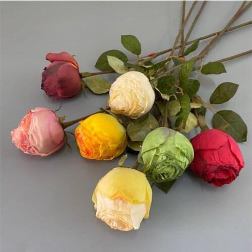 ONE Fake Single Stem Rosebud 19.69" Length Simulation Valentines Roses for Wedding Home Decorative Artificial Flowers