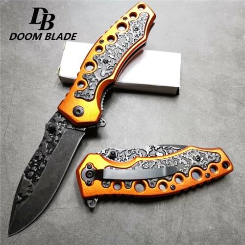 213CM (8.4') 56HRC Survival Hunting Knife, Outdoor Sharp Stainless Steel Folding Knife, Pocket Life-saving Knife, EDC Tool
