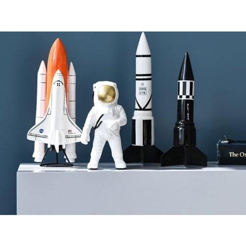 Simple Modern Resin Astronaut Space Model Study Creative Crafts Home Decoration Space Shuttle Missile Model Desktop Decoration