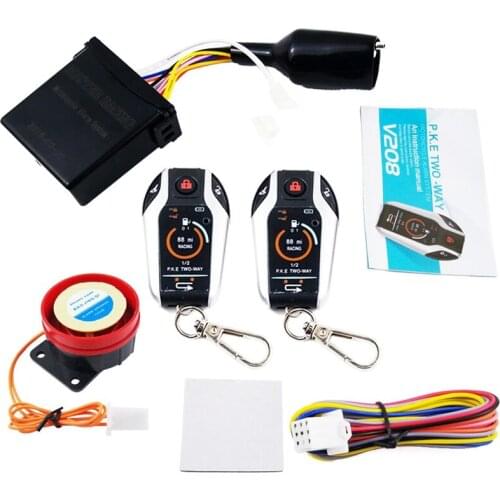 12V Motorcycle Anti-Theft Two-Way Alarm with Automatic Locking To Unlock A Key To Start the Flameout Function To Protect the Eng