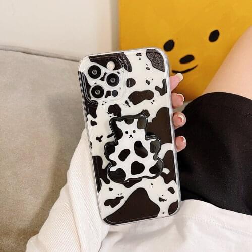 Cow Milk Pattern Transparent Soft Phone Case For iPhone 12 Pro Max 12 MiNi 11 Pro MAX X XS XR 7 8 Plus SE 2020 Phone Cover