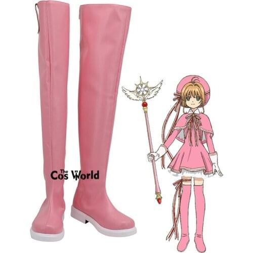 Cardcaptor Kinomoto Sakura Clear Card 2nd Battle Anime Customize Cosplay Low Heel Shoes Boots